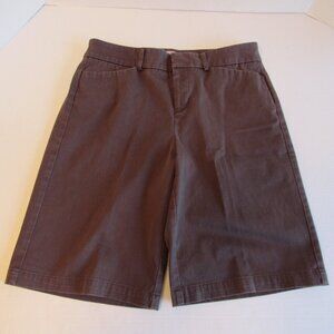 Dockers Ideal Fit Metro Bermudas Dark Brown Mid Rise Stretch Shorts Size 4